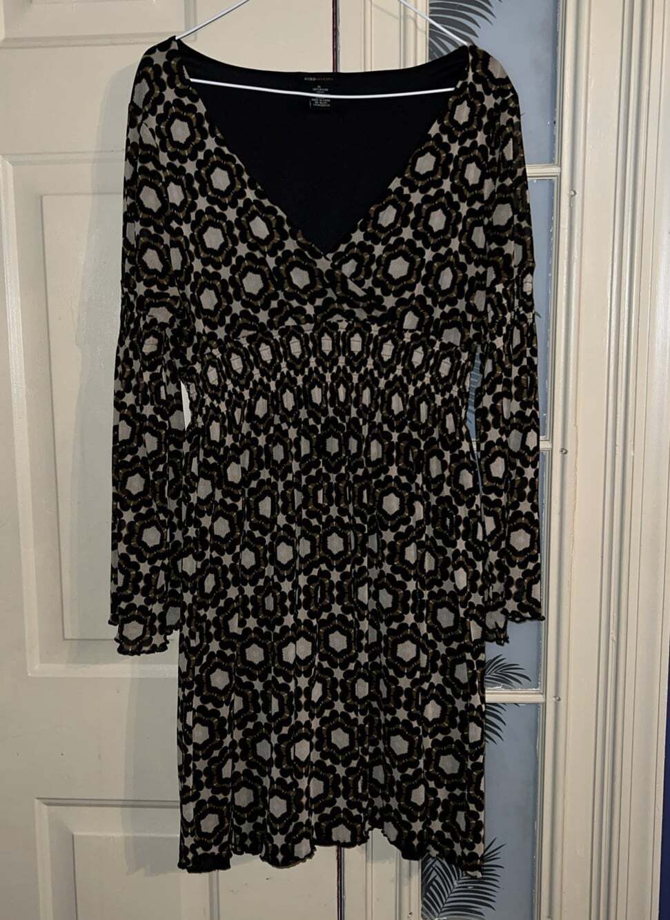 BCBG Maxazria Dress Black & Brown Mid Length SZ XL